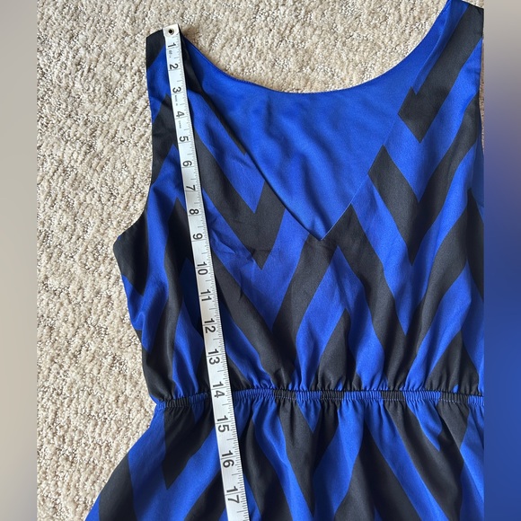 Everly Women's Black & Blue Chevron A Line Dress - SIZE SMALL - Picture 8 of 8